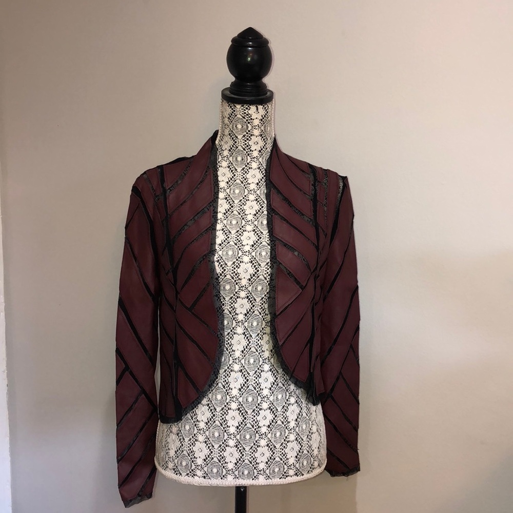 Mesh & Faux Leather Jacket